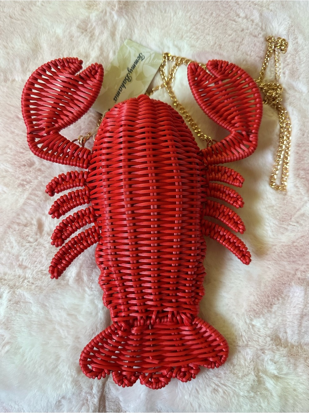 Red Lobster Wicker Woven Crossbody Bag Purse - Tommy Bahama NWT - Picture 3 of 5